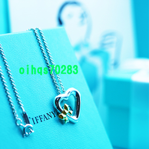 ♪即決♪新品　未使用 TIFFANY &Co. ティファニーハートリボン ネックレス シルバー&K18