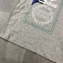 良品　adidas アディダス　トレフォイル　プリントTシャツ　半袖Tシャツ カジュアル　グレー　サイズS_画像3