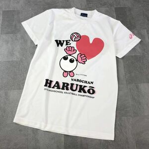 asics アシックス　バボちゃん　HARUKO プリントTシャツ 半袖Tシャツ Tシャツ ホワイト スポーツ　サイズSS