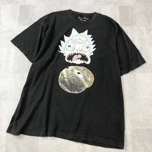 メキシコ製　Rick And MORTY リックアンドモーリー　プリントTシャツ 半袖Tシャツ コットンTシャツ アニメ 丸胴　ブラック サイズ2X 古着