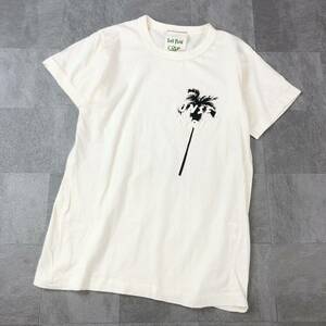 良品　Left Field レフトフィールド　SUNSET STRIP ヤシの木プリントTシャツ 半袖Tシャツ コットンTシャツ　オフホワイト　サイズXS 古着