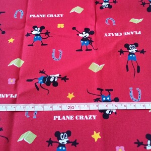 【商用利用不可】生地　オックス　ディズニー　ミッキーマウス　プレーン・クレイジー　巾104cm×50cm