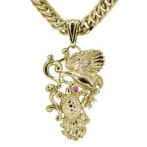 18 gold necklace Gold men's 18k pendant flat crane . turtle man birthstone also selectable crane turtle 