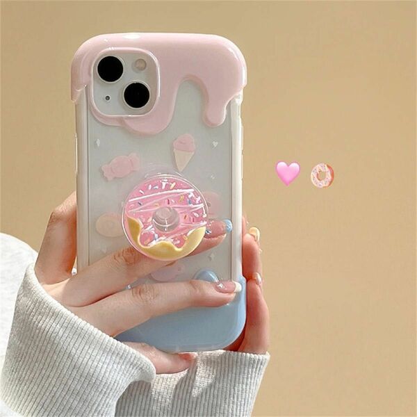 iPhoneケース スマホグリップ ドーナツ かわいい 韓国 ソケット スマホスタンド ポップソケット ポップソケッツ