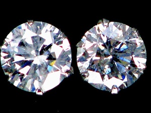 [ gem shop head office ] total 1.476ct E-SI2-VeryGood E-SI2-Good natural diamond PT900 earrings ( gem expert evidence .so-ting( inspection proof ) attaching 