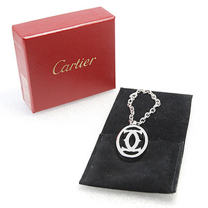  Cartier 2C motif key holder key ring silver color (13737)