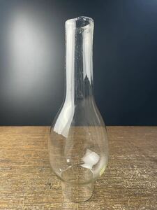 蔵出し ランプ ホヤ ガラス 高さ約21センチ オイルランプ 気泡入 ホヤ瓶 時代物 硝子 骨董 照明 工芸ガラス アンティーク ガラス &28