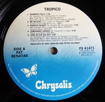 PAT BENATAR「TROPICO」米ORIG [CHRYSALIS] ステッカー有シュリンク美品_画像5