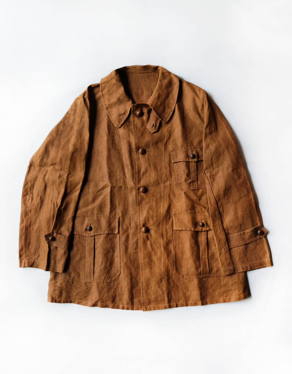 19世紀末 1890's フランス アンティーク リネンハンティングジャケット