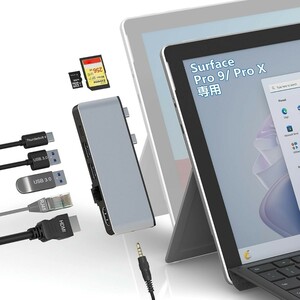 USB ハブ 4K HDMI， USB-C Thunerbolt 4 (ビデオ+データ+100W PD充電) ， 2xUSB3.0， SD+TFカードリ
