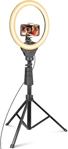 【ほぼ新品】UBeesize 12インチLEDリングライト 157cm三脚付き 撮影ライト スマホクリップ式 女優ライト ビデオライト (5色モード)　no.714