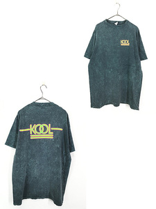 古着 90s USA製 KOOL タバコ ネオン ロゴ ケミカル ブリーチ Tシャツ XL 古着