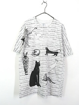 古着 00s Cats in Art History 猫 ネコちゃん マルチ アート オールオーバー Tシャツ L 古着_画像1