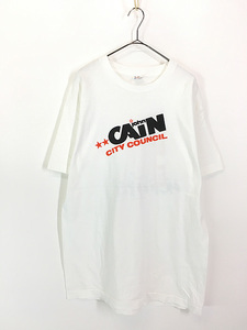 古着 90s USA製 John Cain ジョン・ケイン 議員 首相 ポップ アート Tシャツ XL 古着