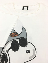 古着 90s USA製 Snoopy スヌーピー ウッドストック ウエスタン 両面 プリント Tシャツ L 古着_画像4