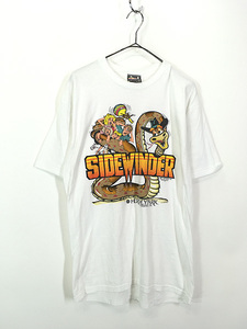 古着 80s USA製 SIDEWINDER 大蛇 ガラガラ ヘビ アトラクション ポップ アート Tシャツ XL 古着