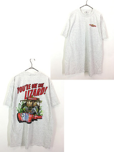 古着 90s USA製 Budweiser 「YOU'RE ONE SICK LIZARD!」 カメレオン ビール 企業 Tシャツ XL 古着