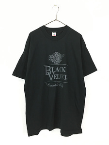 古着 90s USA製 BLACK VELVET カナディアン ウイスキー アルコール 企業 Tシャツ XL 美品!! 古着