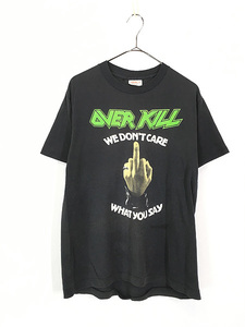 古着 80s Overkill 「!!!Fuck You!!!」 ヘヴィ メタル ロック バンド Tシャツ L 古着