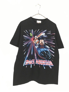 古着 90s USA製 Disney ミッキー ドナルド グーフィー 「SPACE MOUNTAIN」 アトラクション Tシャツ M 美品!! 古着