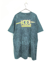 古着 90s USA製 KOOL タバコ ネオン ロゴ ケミカル ブリーチ Tシャツ XL 古着_画像4