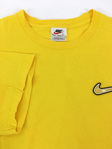 古着 90s USA製 NIKE スウォッシュ ワンポイント ラバー パッチ Tシャツ L 古着_画像4