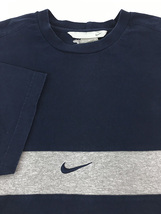 古着 NIKE センター スウォッシュ ロゴ ライン 切替 ラグラン Tシャツ L 古着_画像5