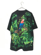 古着 90s Wild Oats ジャングル オウム アニマル オールオーバー Tシャツ XL位 古着_画像3