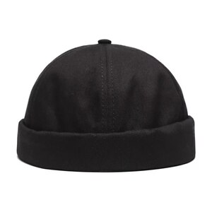 ユニセックス　セーラーキャップ　帽子　調節可能　カジュアル　ワンサイズ　Black　ブラック