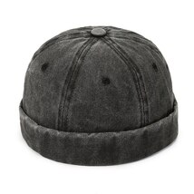 ユニセックス　セーラーキャップ　帽子　調節可能　カジュアル　ワンサイズ　 Black　ブラック_画像1
