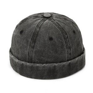 ユニセックス　セーラーキャップ　帽子　調節可能　カジュアル　ワンサイズ　 Black　ブラック