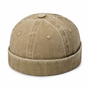 ユニセックス　セーラーキャップ　帽子　調節可能　カジュアル　ワンサイズ　 カーキベージュ