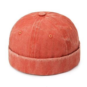 ユニセックス　セーラーキャップ　帽子　調節可能　カジュアル　ワンサイズ　 オレンジ