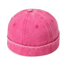 ユニセックス　セーラーキャップ　帽子　調節可能　カジュアル　ワンサイズ　 Rose Red　ローズレッド_画像1