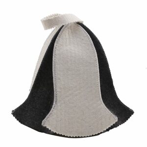 フェルト　サウナ　ハット　頭部　保護　フリーサイズ　帽子　 black white　ブラックホワイト