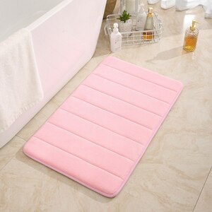 吸収性　バスマット　バスルーム　お風呂　キッチン　Pink　ピンク　60X90cm