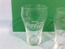 【DRINK/3個/美品】CoCa-Cola コカ・コーラ ファウンテングラス 3個セット【昭和レトロ/ノベルティ/当時物】_画像2