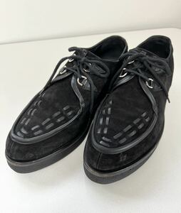 [VALENTINO] lock studs suede leather moccasin shoes boots 44 Italy made black Valentino 