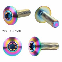 64チタン M5×20mm P0.8 ボタンボルト トルクス穴 チタンボルト レインボー 虹色 JA1099_画像2