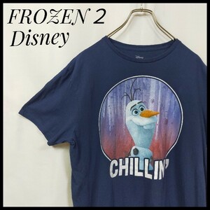 ディズニー　アナと雪の女王２　アナ雪　半袖Ｔシャツ　オラフ　デカロゴ　ゆるだぼ　映画　キャラクター柄　ビッグプリント　一点もの