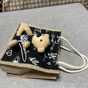 新品未使用品!/くまのぬいぐるみ入りトートバッグ/可愛いです。