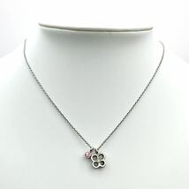 courreges｜クレージュ ネックレス【アクティ】シルバーカラー フラワー/花 ラインストーン ピンク チェーン アクセサリー ブランド et548_画像2