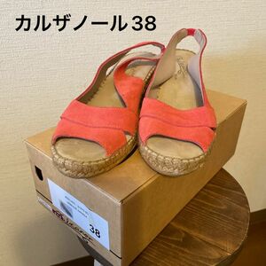 Calzanorサーモンピンクサンダル38