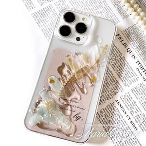 Arrows U / J 801FJ ニュアンス Drop レジン スマホケース 韓国風 全機種対応 デコ スマホカバー キラキラ かわいい 透明 クリアハード