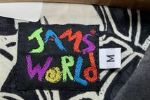 80sビンテージJamsWorldジャムズワールドオールオーバー総柄レーヨンハワイアンシャツM生成り×ブラックアメカジストリートアロハh23148_画像5