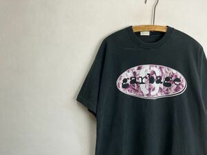 グッドプリント90sビンテージGARBAGEガービッジ半袖ミュージックプリントTシャツXL相当ブラック黒アメカジストリート音楽物nr23858