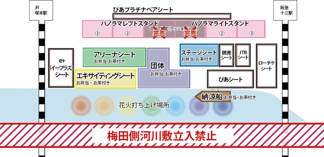 なにわ淀川花火大会2023チケット大人4人(ステージシート)｜PayPayフリマ