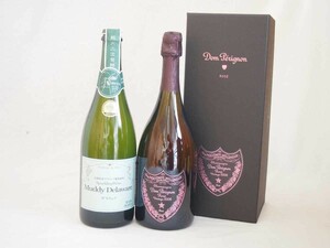 正規ピンクのドンペリと山梨県産マディデラウェア葡萄使用スパークリングワイン750ml 2本セット