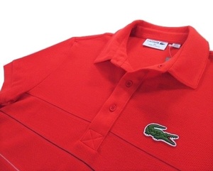 新品★LACOSTE 半袖 フランス製 赤ポロシャツ★2★定価20900円★ラコステ メンズ