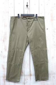 VINTAGE Europe old clothes * Roo mania army 1980'S 1988 * dead stock work pants Easy pants 48* old clothes . Europe buying up buying attaching 